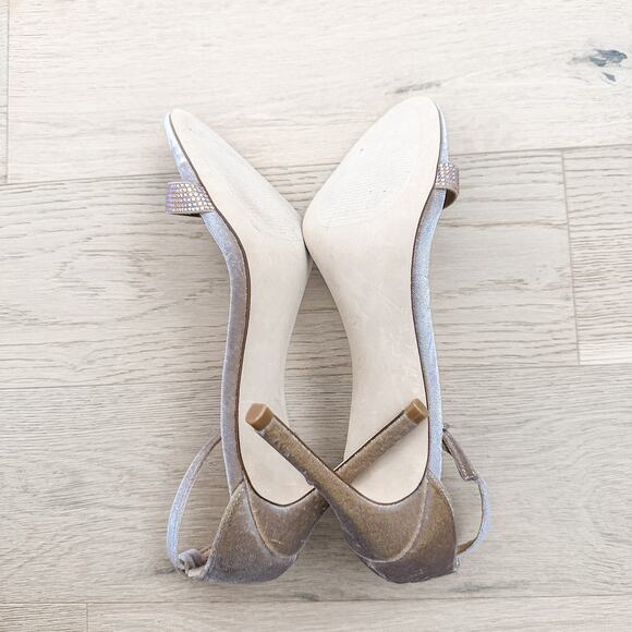 Steve Madden Sandal Womens 9.5 Tecy Velvet Rhinestone Heeled Glam Event Wedding‎ - Picture 8 of 9